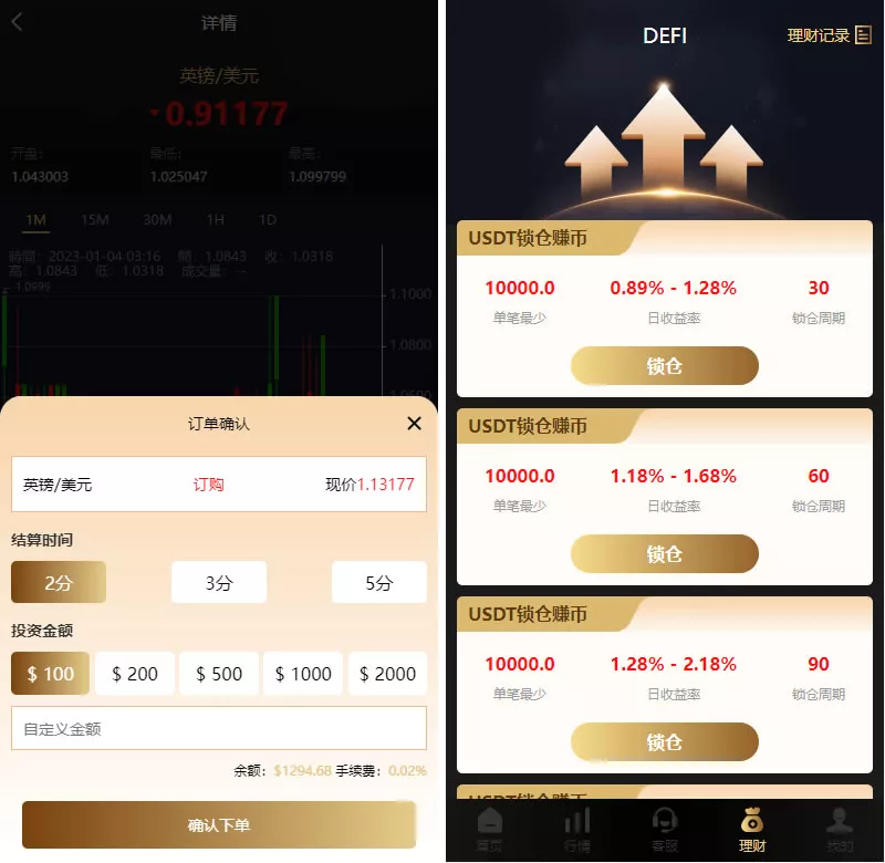 【多语言微交易系统】外汇虚拟币贵金属微盘源码+新增群控单控+前端vue插图1